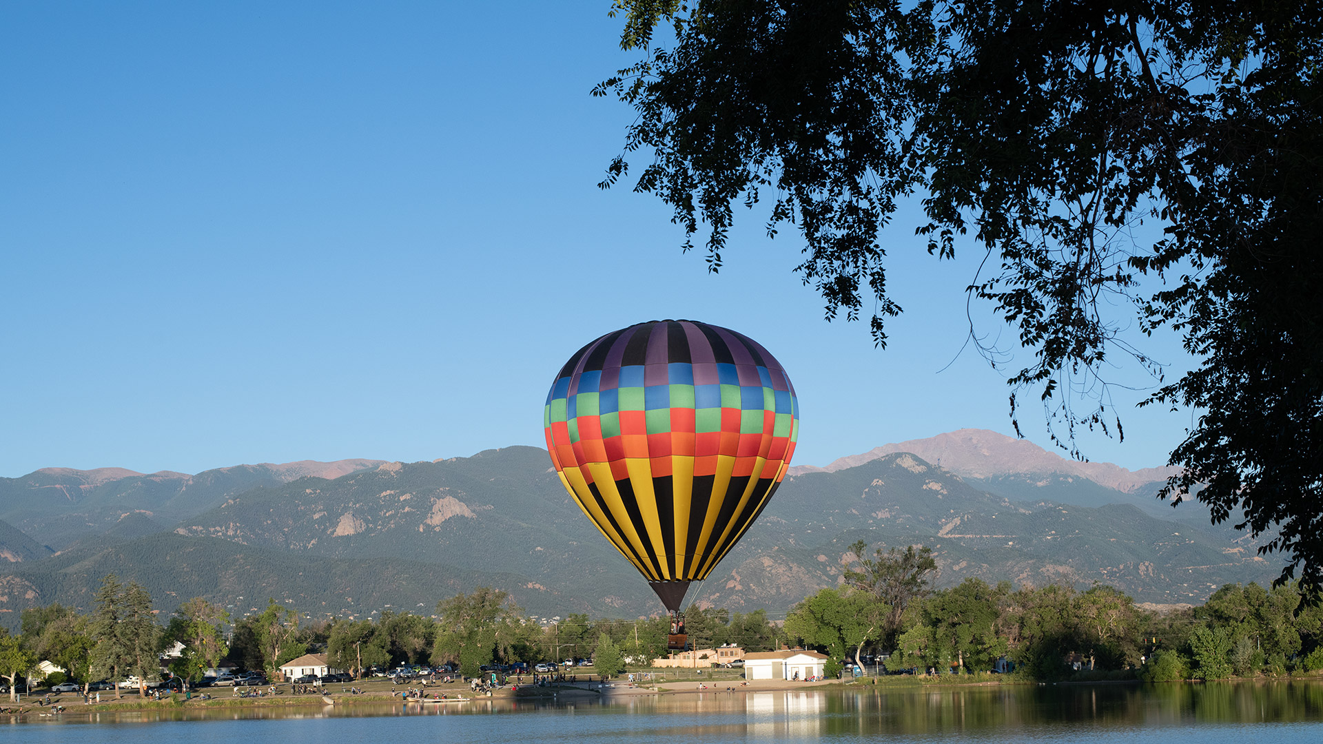 A hot air balloon participating in the Colorado Springs Labor Day Lift Off in Colorado
