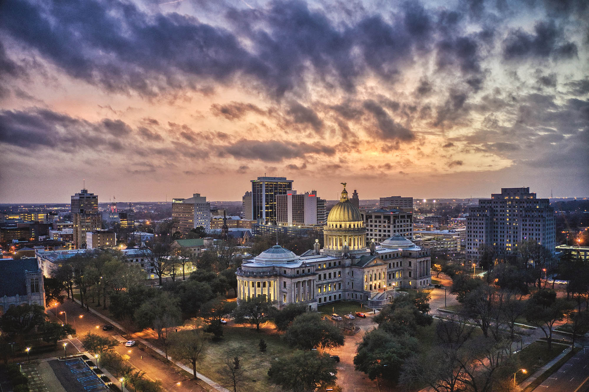 Aerial view of Jackson, Mississippi