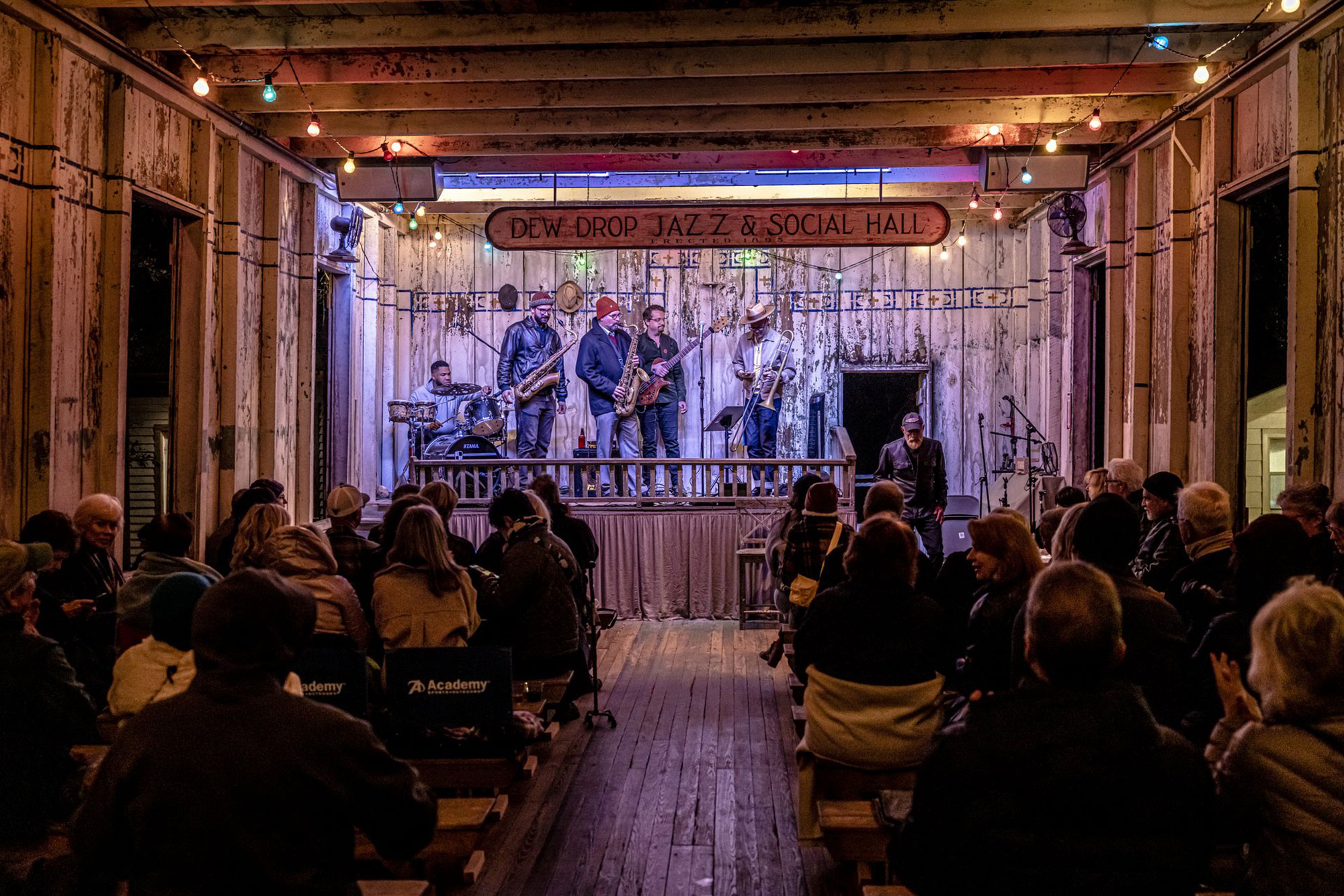 Live performance at Dew Drop Jazz & Social Hall in Mandeville, Louisiana
