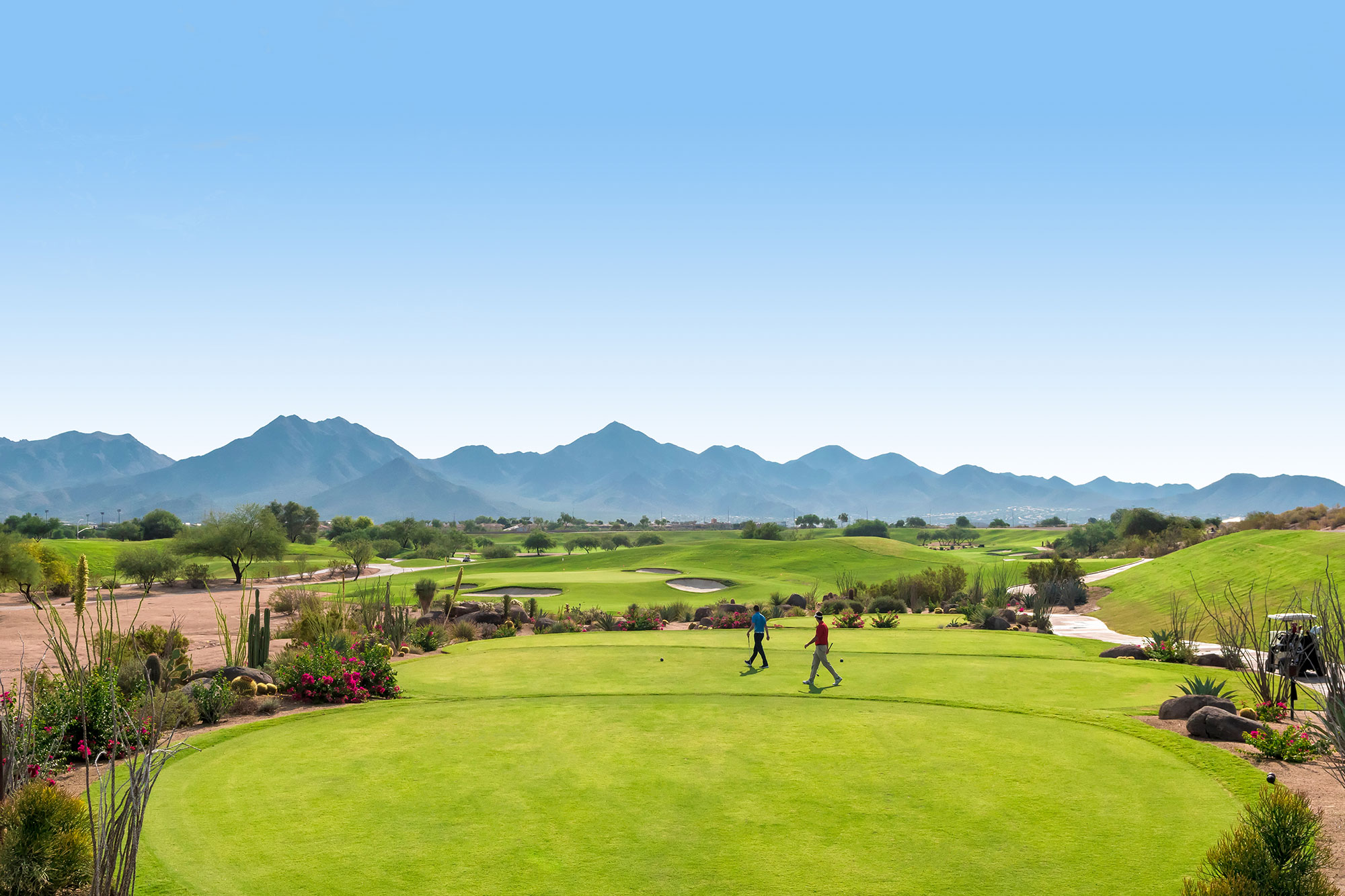 Golfers at TPC Scottsdale in Arizona