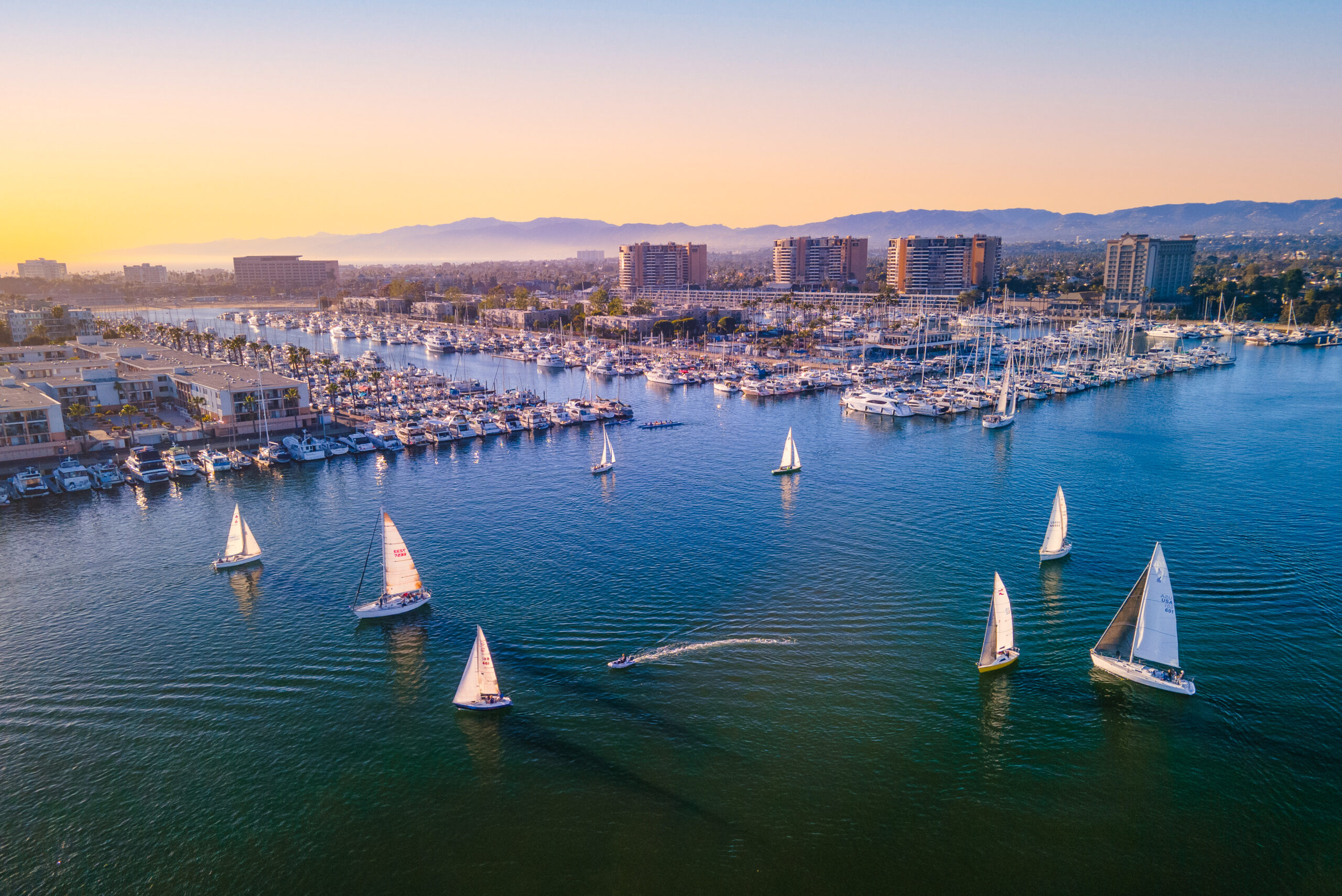 Sunset over Marina del Rey, California. Credit: Marina del Rey Tourism Board