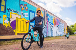 Biking in Downtown Lake Charles, Louisiana