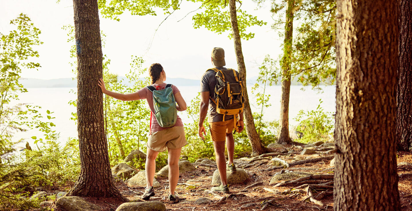 Hikers at Peaks-Kenny State Park in Dover-Foxcroft, Maine