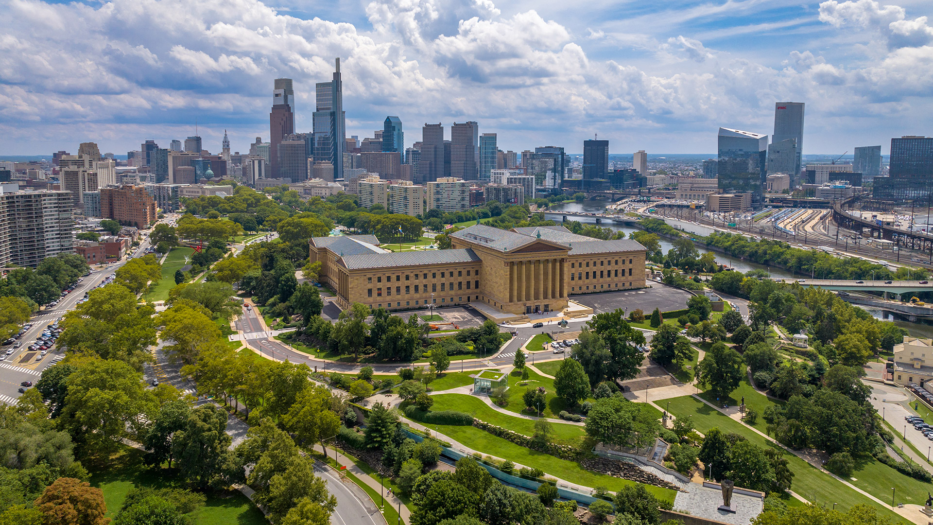 Aerial view of the Philadelphia, Pennsylvania, skyline