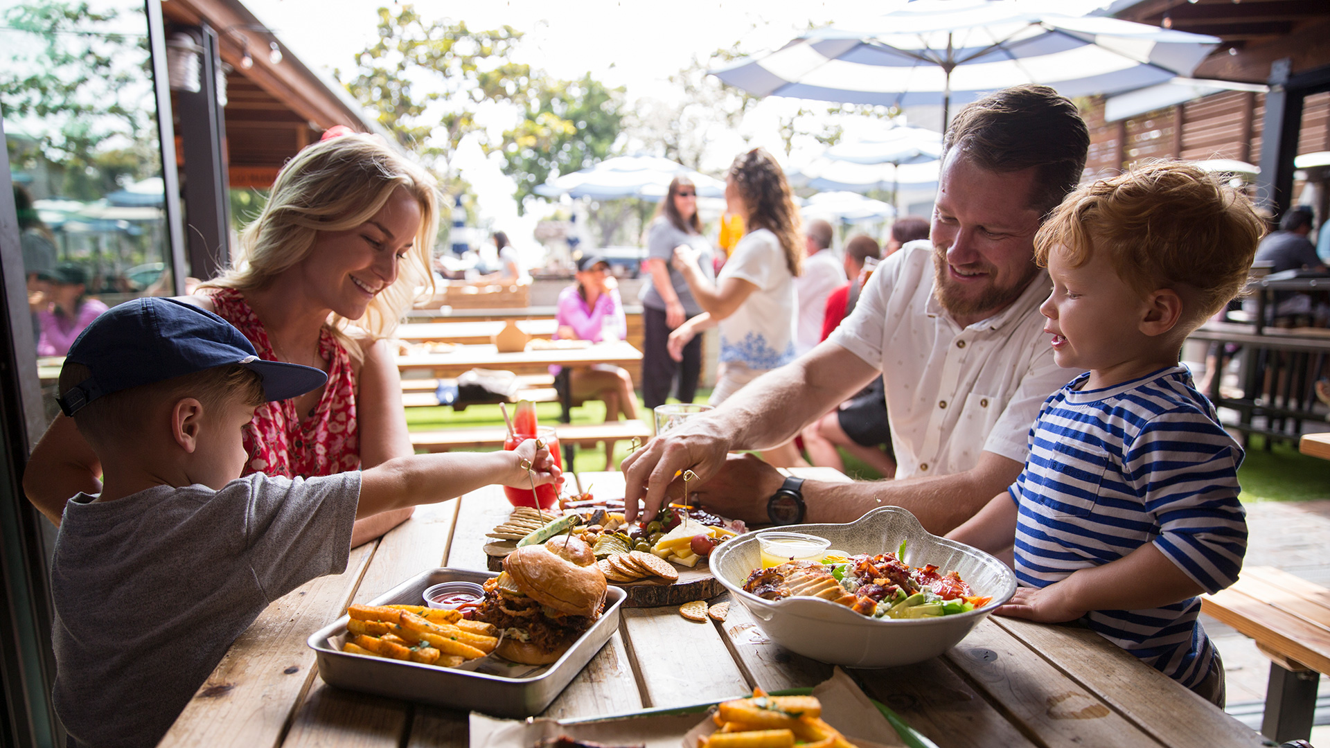 Family dining at PRK101 in Carlsbad, California