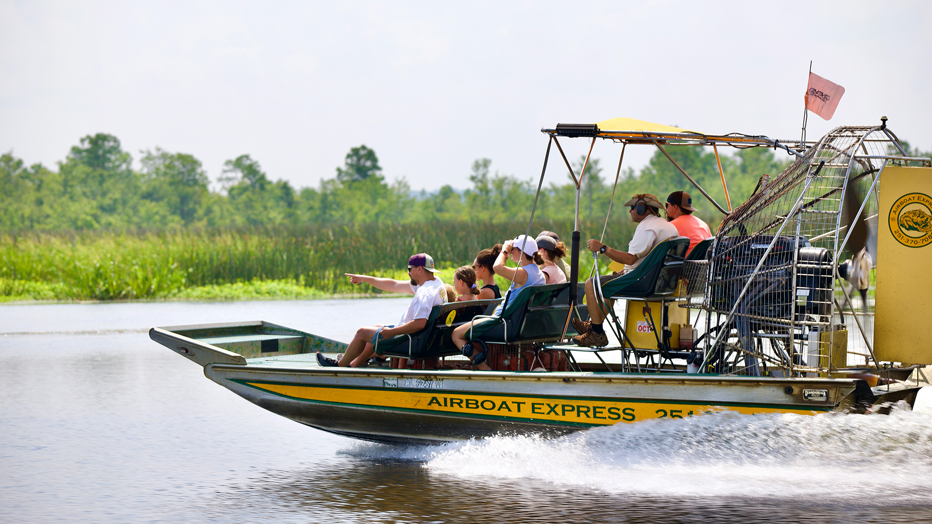Airboat tour on the Mobile-Tensaw Delta near Mobile, Alabama