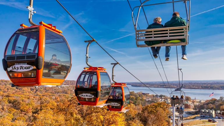 Visitors taking in the views from Aerie’s Resort in Grafton
