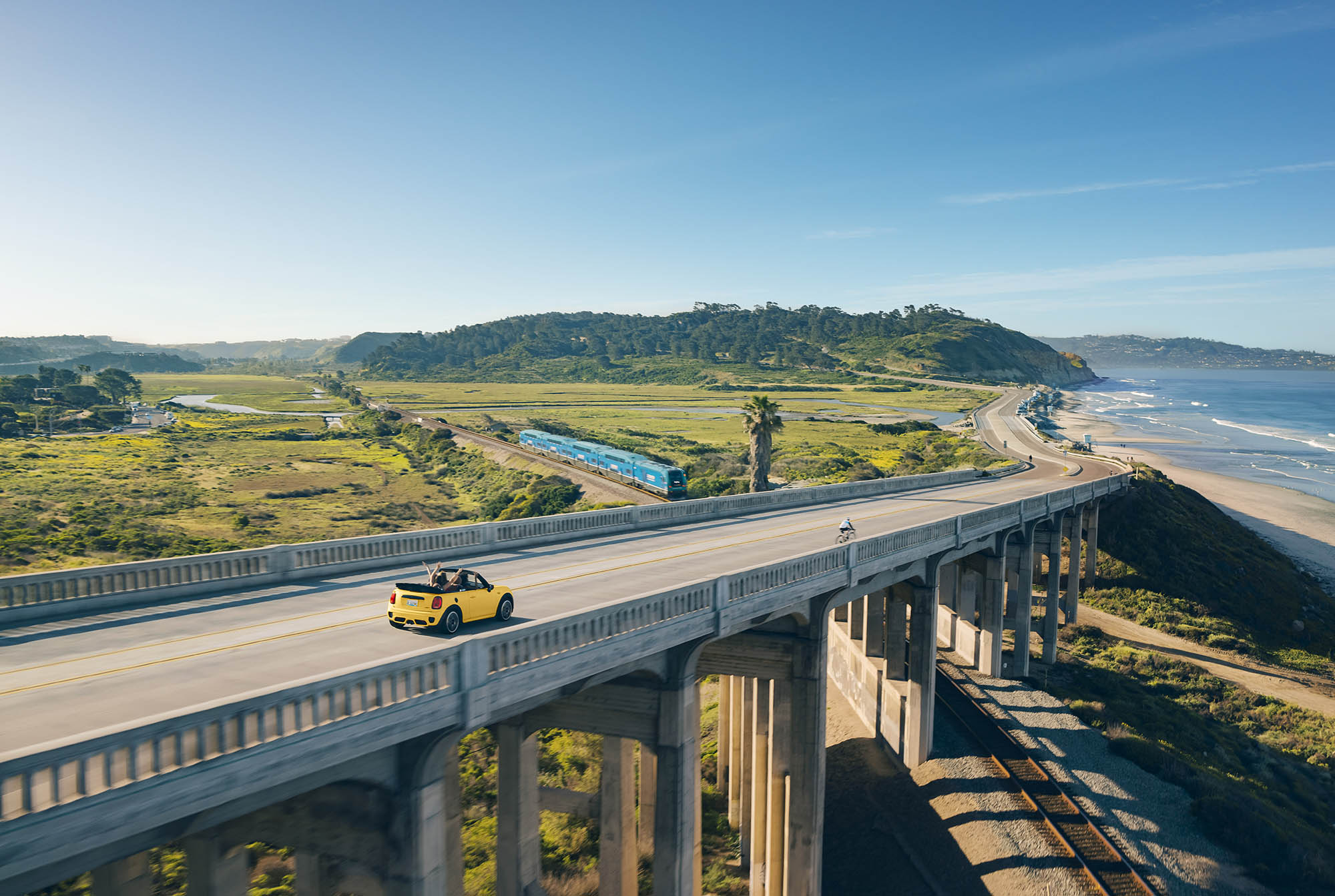 Beautiful views from the San Diego-Coronado Bay Bridge in San Diego, California