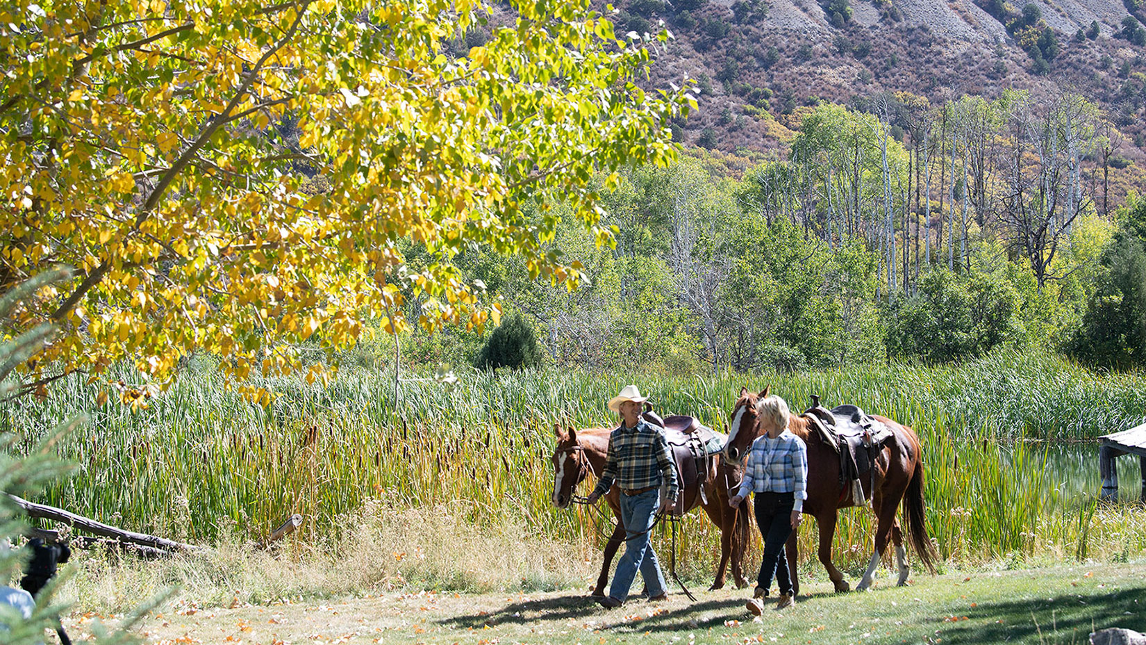 An autumn horseback riding excursion at Blair Ranch near Glenwood Springs, Colorado