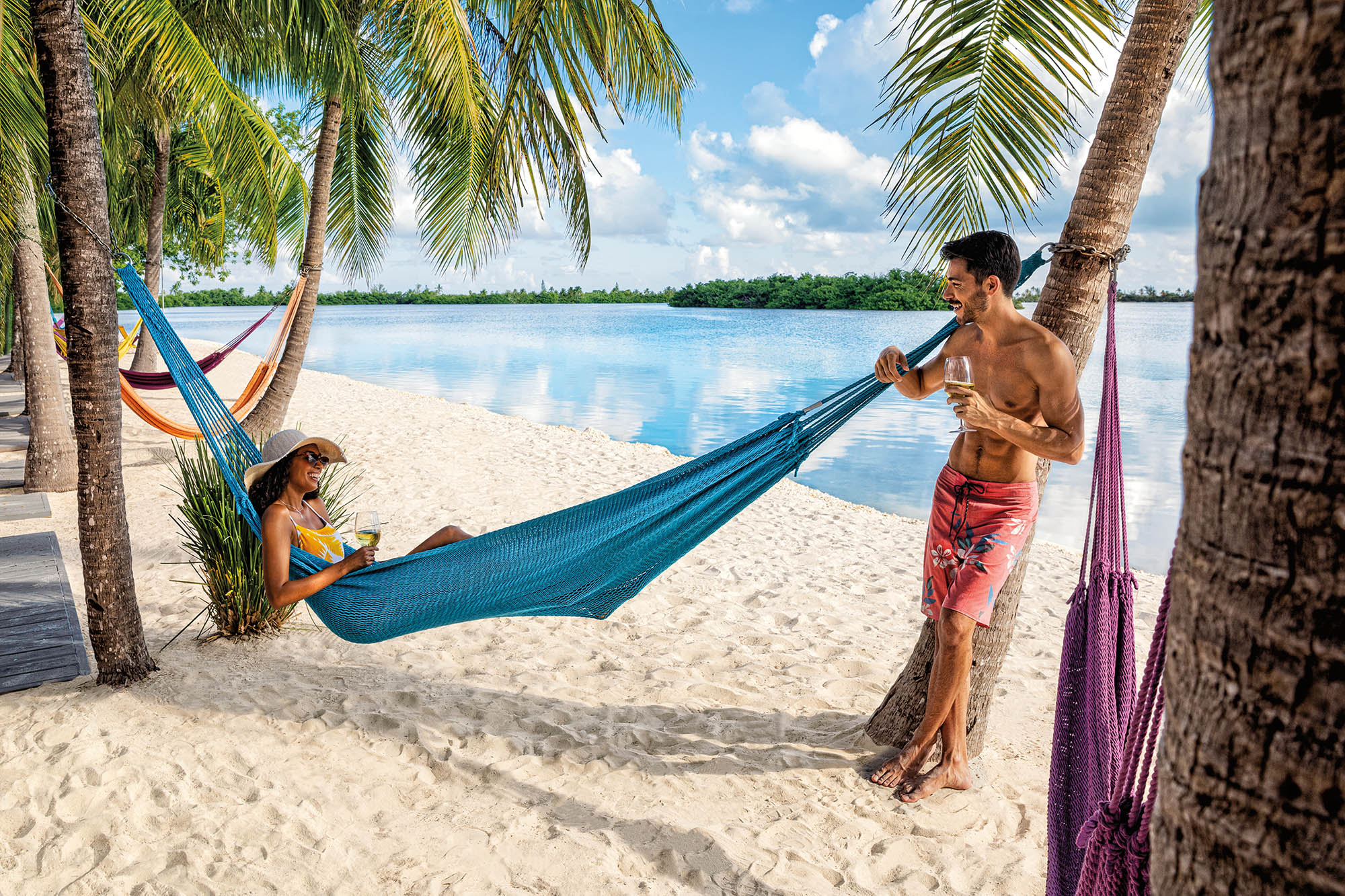 Lounging in a hammock by the water in The Florida Keys, Florida; Credit: Monroe County Tourism 
