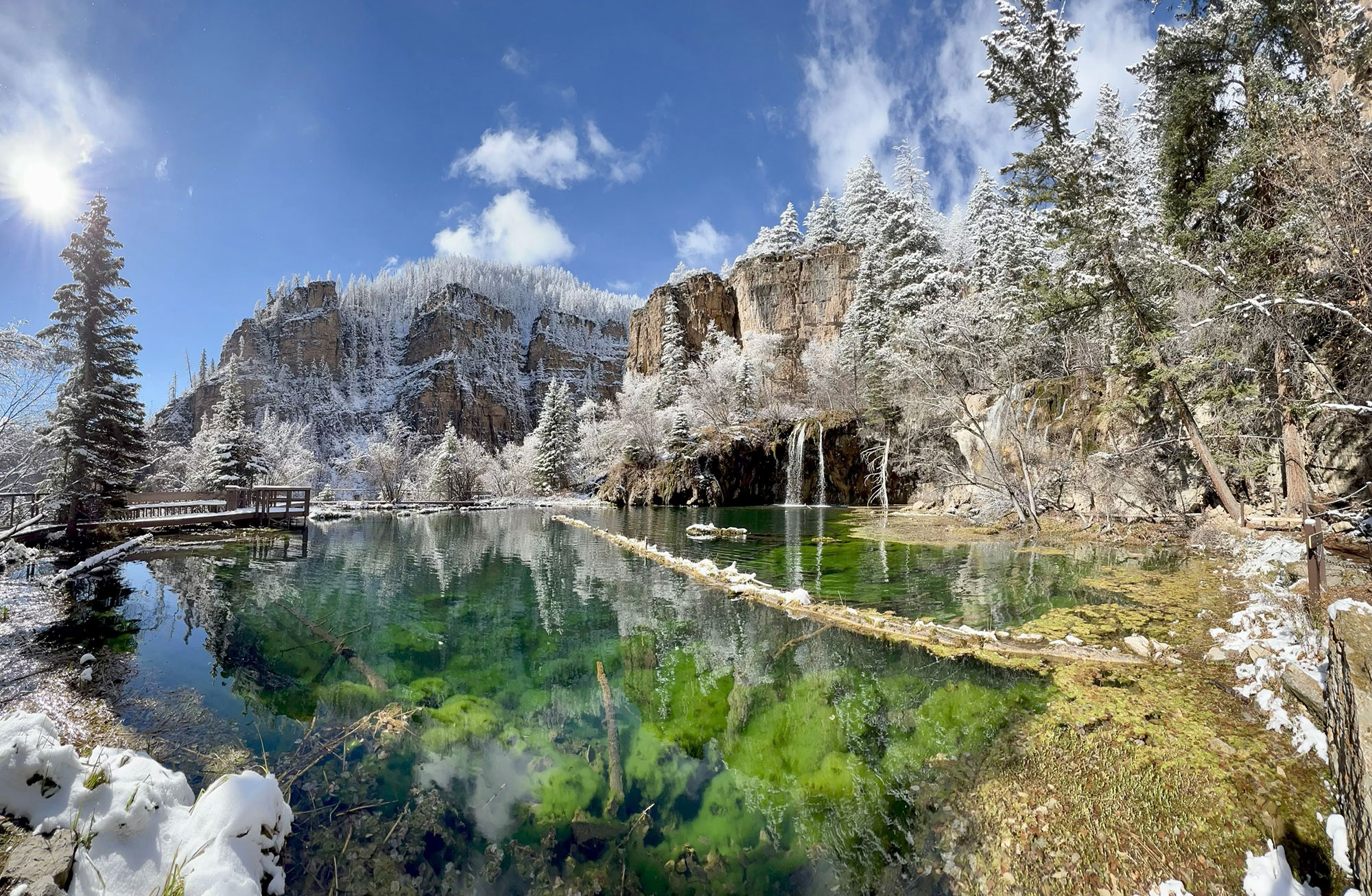 Hanging Lake near Glenwood Springs, Colorado, in winter