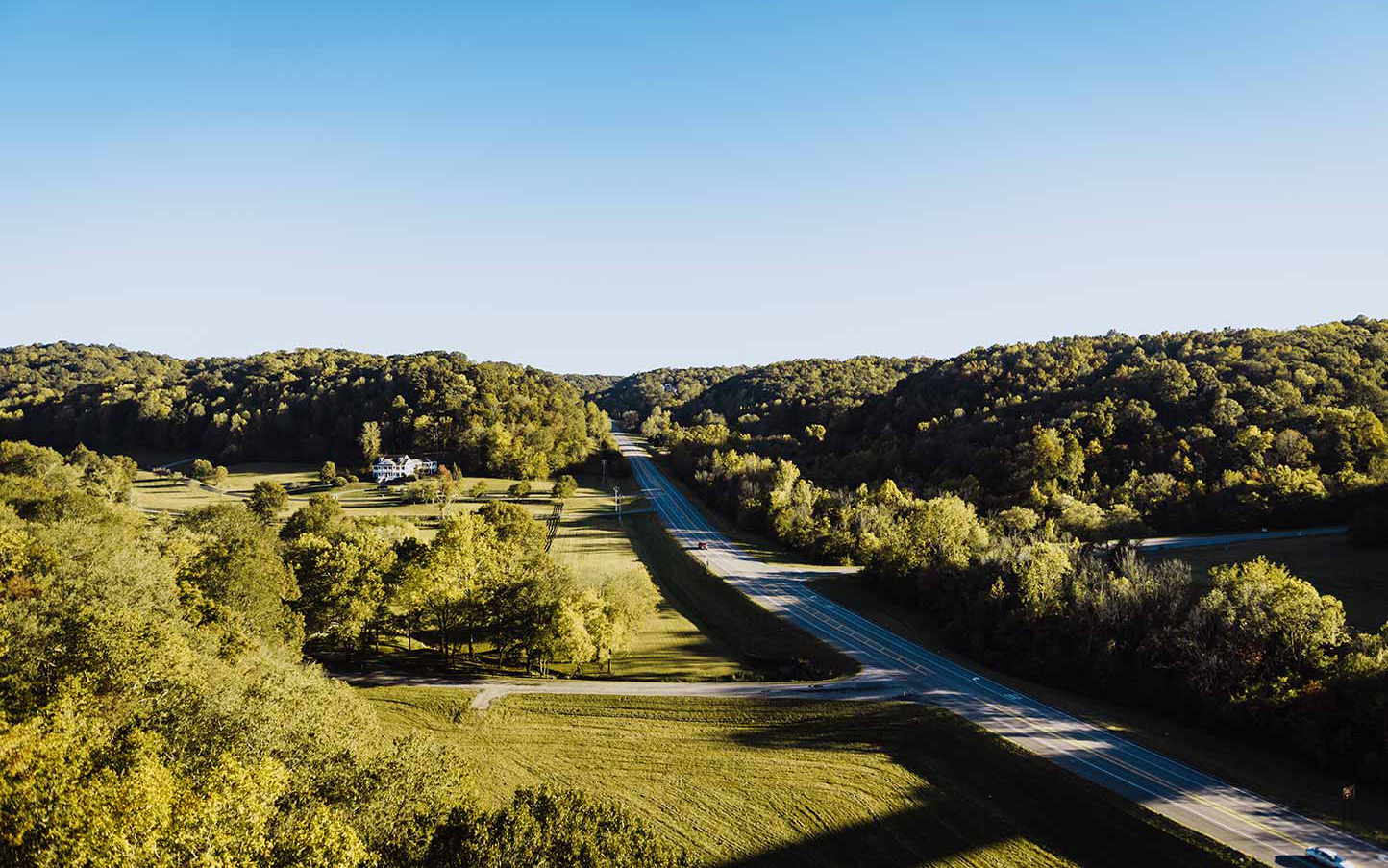 Aerial view of the Natchez Trace Parkway near Franklin, Tennessee