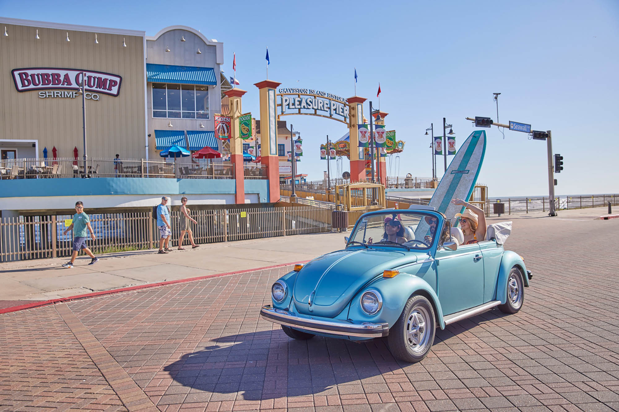 Pleasure Pier on Seawall Boulevard in Galveston, Texas
