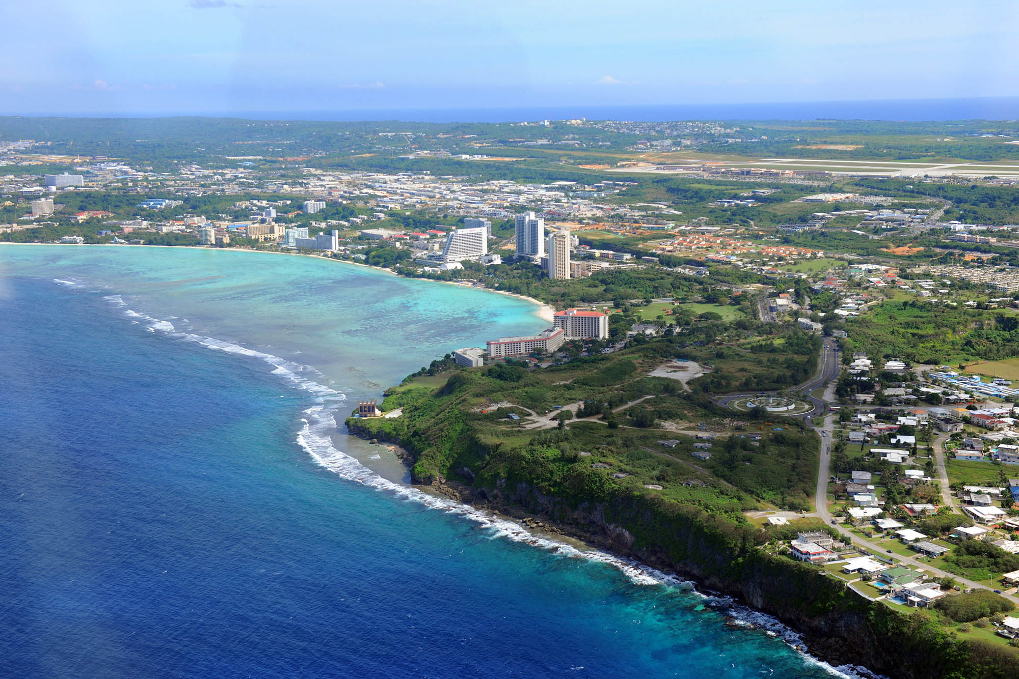 Aerial view of Tumon Bay in Tumon, Guam; Credit: Guam Visitors Bureau