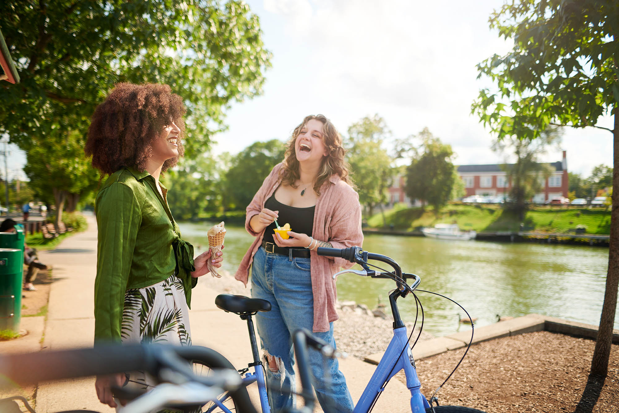 Cycling along the Erie Canal in Rochester, New York; Credit: Matt Baldelli