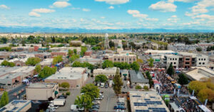 Aerial view of Old Town Clovis in Fresno County, California; Credit: Visit Fresno County
