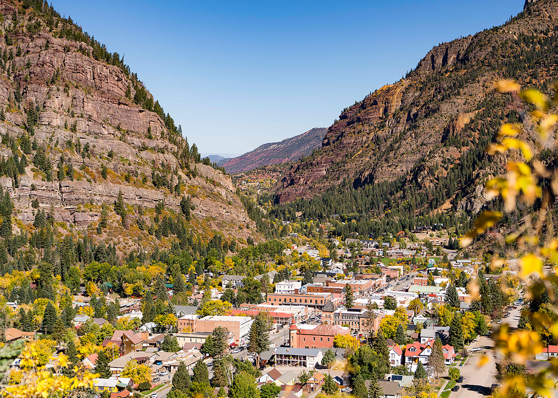 Aerial of Ouray, Colorado; Credit: Trav Perk
