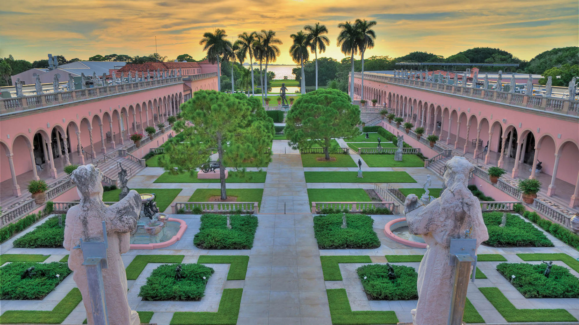 European-style courtyard at the John and Mable Ringling Museum of Art in Sarasota, Florida