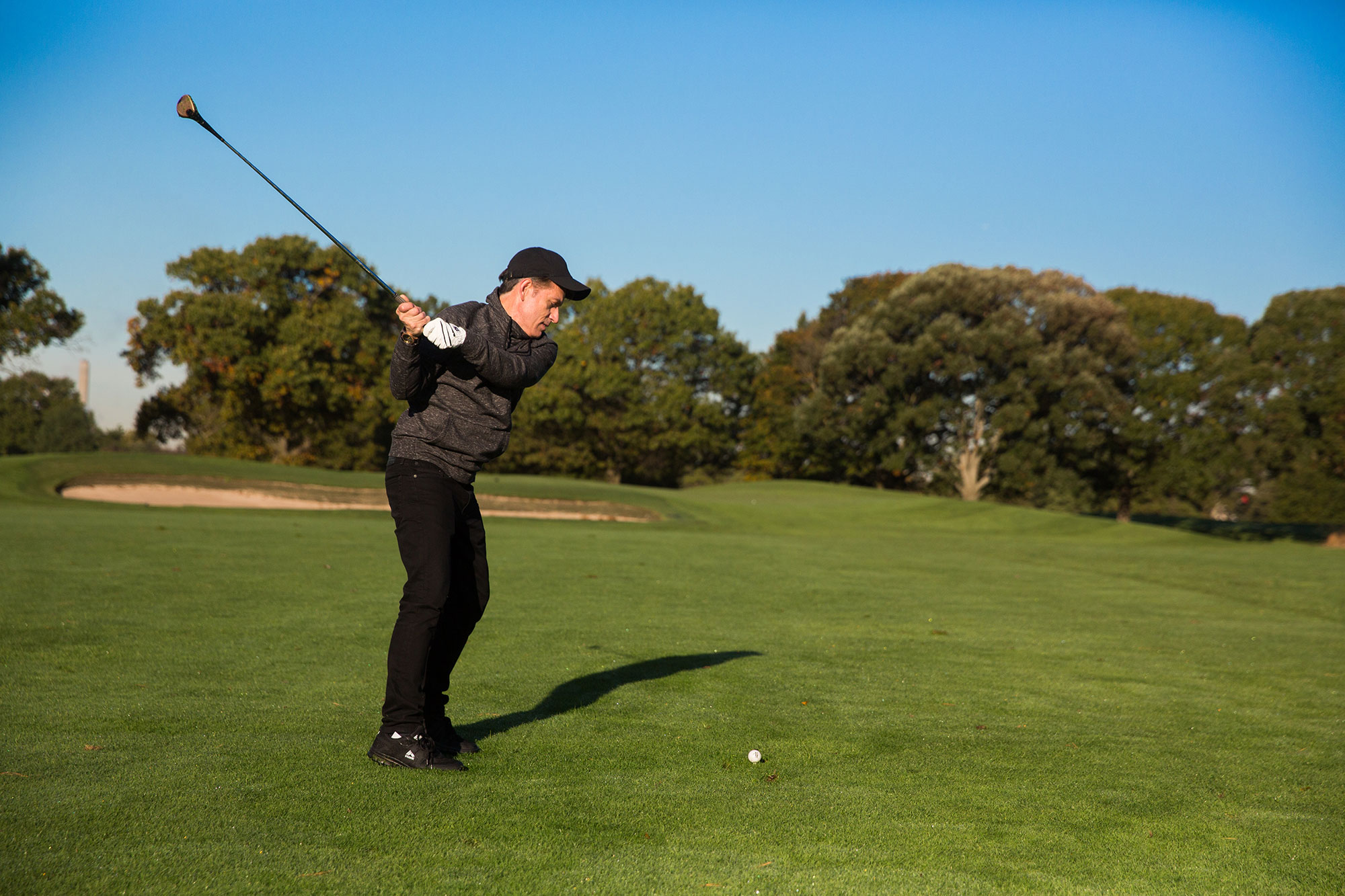 Golfer at Montauk Downs State Park Golf Course on Long Island, New York