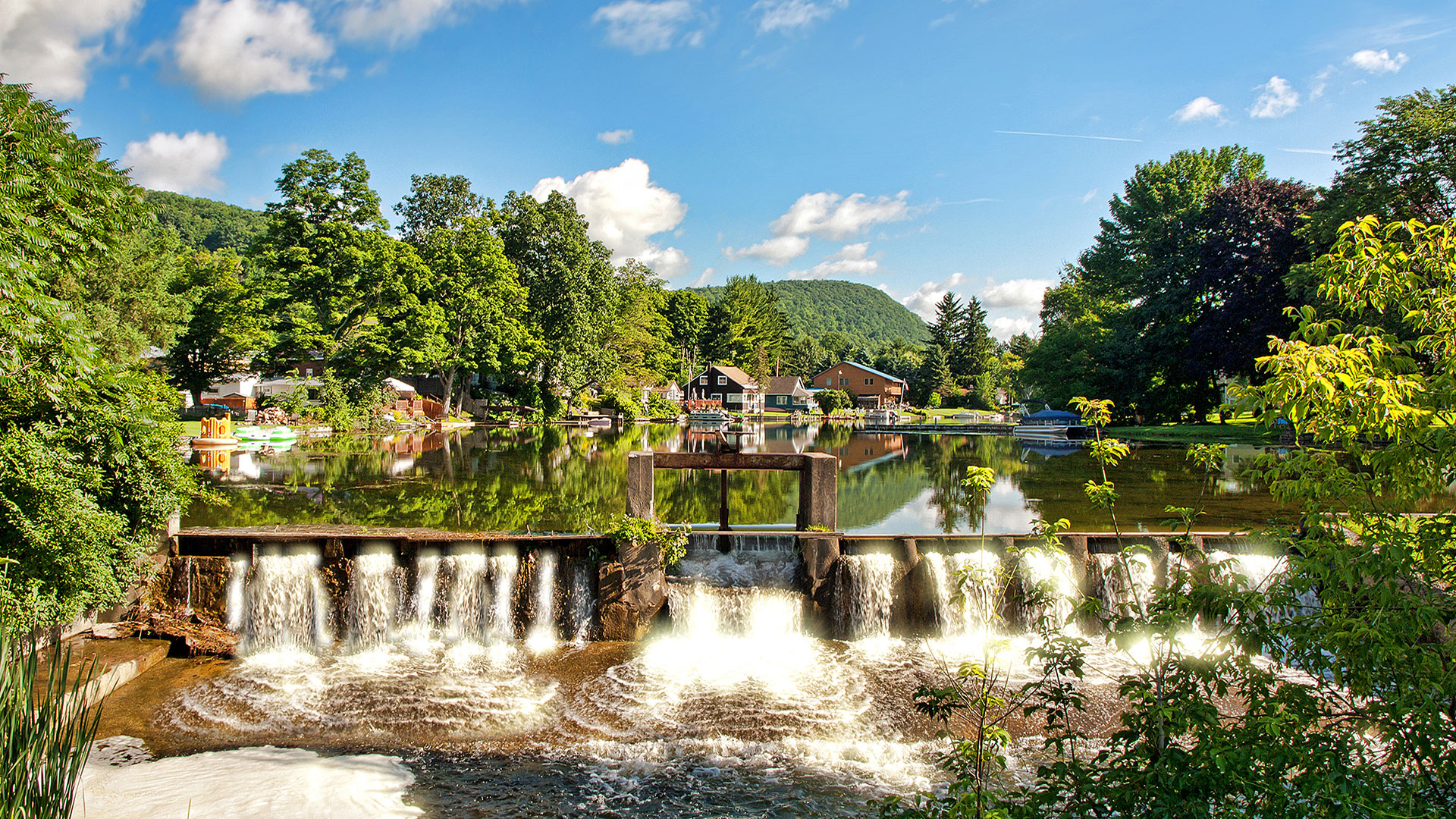 The dam at Little York Lake in Central New York