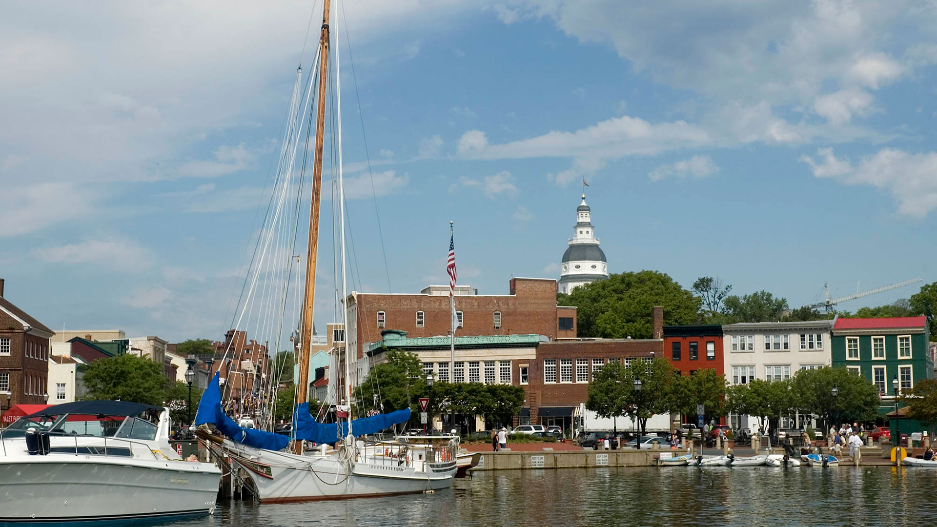 Taking in the sights at the downtown harbor in Annapolis, Maryland