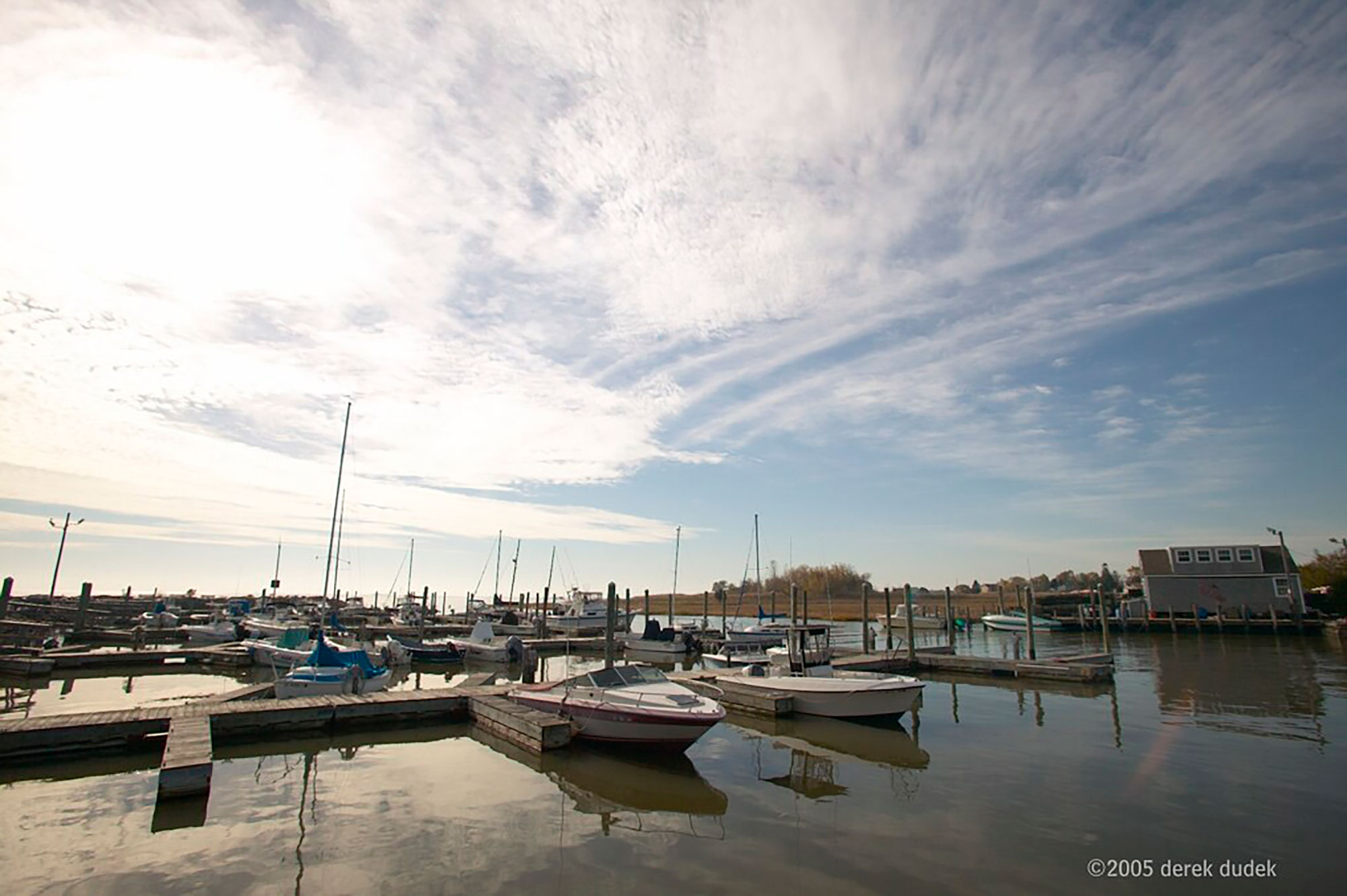 Serene day at the marina along the Branford Shoreline near New Haven, Connecticut; Credit: Derek Dudek