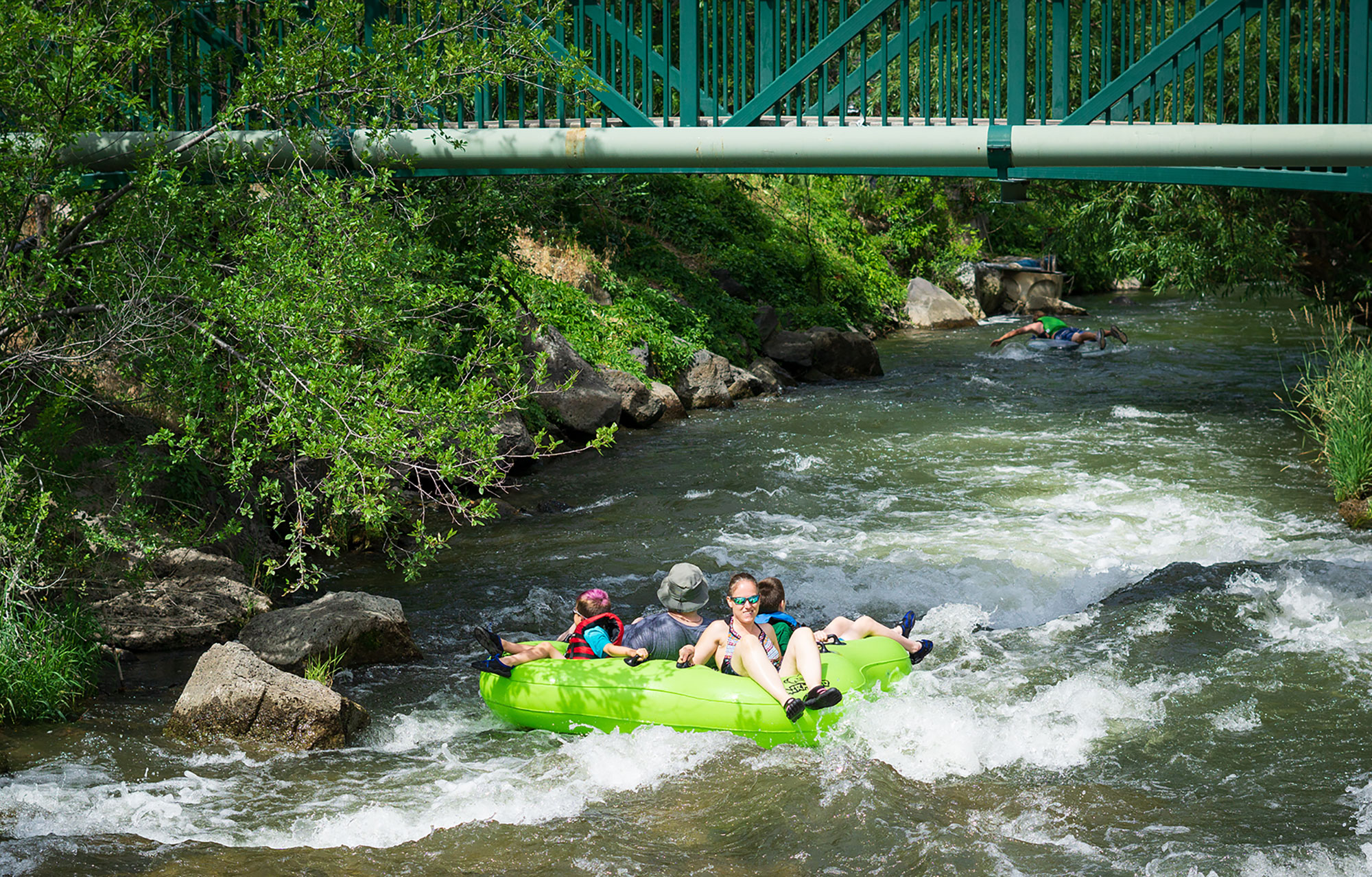 Tubing down the Portneuf River in Lava Hot Springs, Idaho