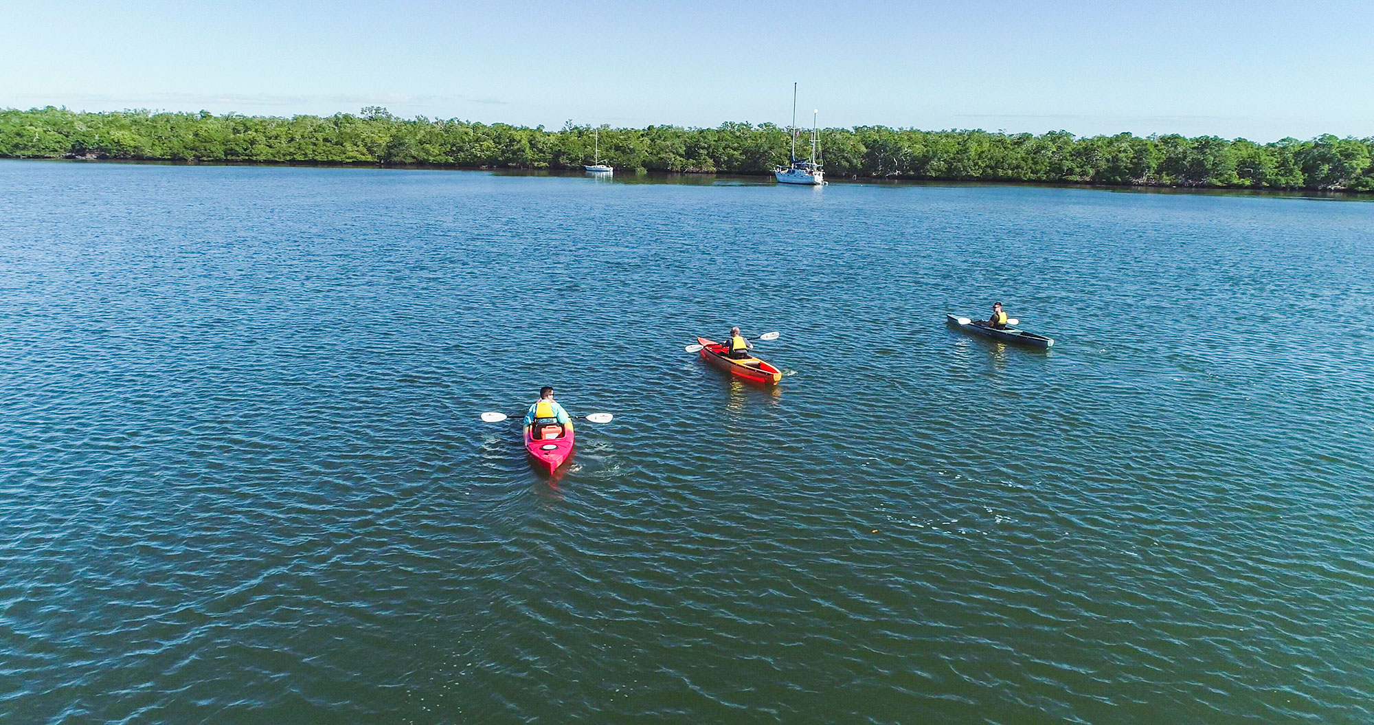 Kayakers along the Great Calusa Blueway near Fort Myers Beach, Florida