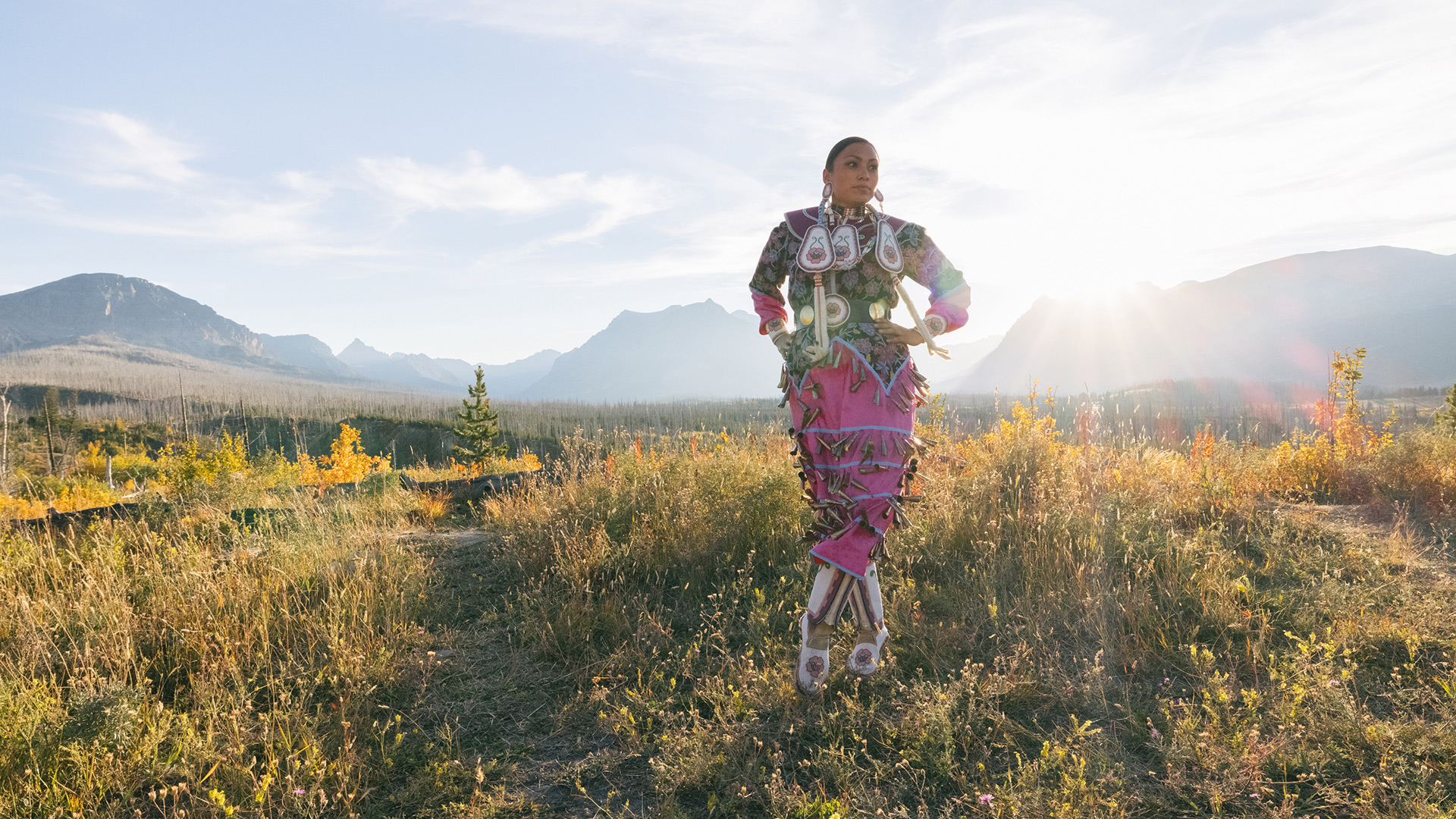 Traditional Native American dancer in Western Montana's Glacier Country