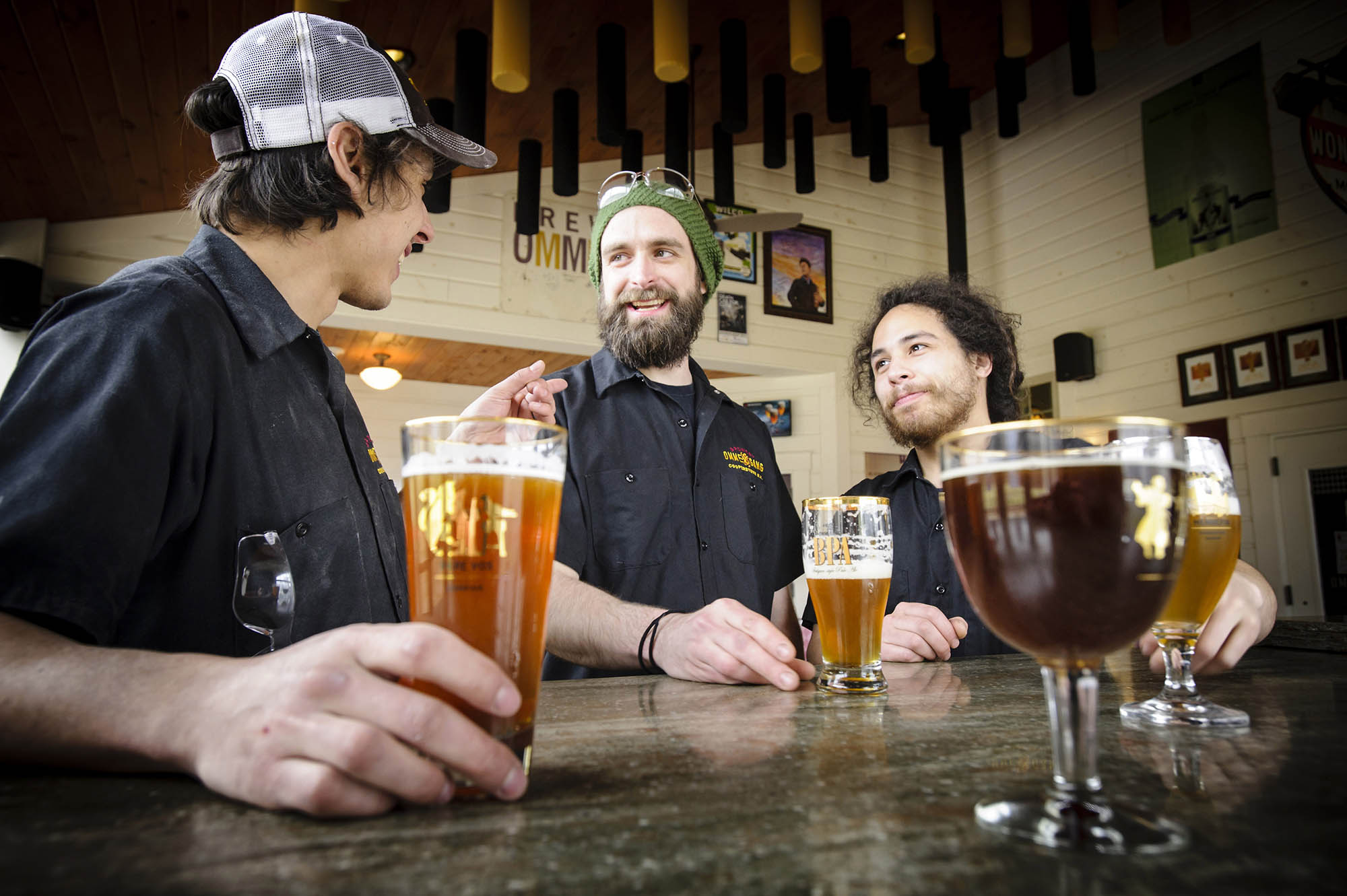 Sampling local beverages at Brewery Ommegang, a stop on the Brew Central Trail in Cooperstown, New York; Credit: Mitch Wojnarowicz