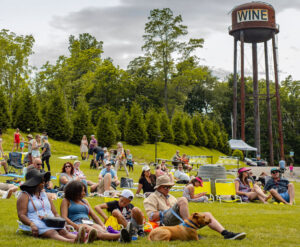 Concertgoers in the lawn seats at City Winery Hudson Valley in Montgomery, New York