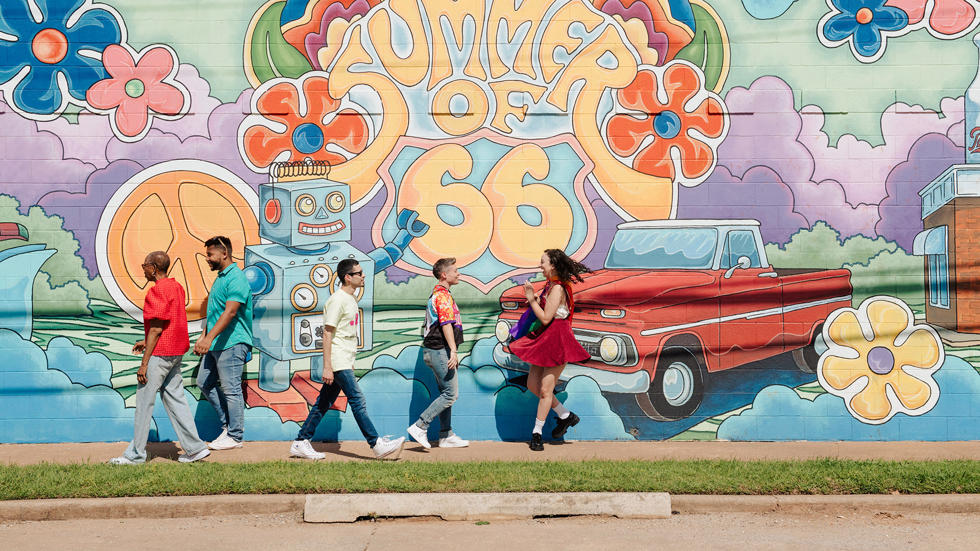 Route 66 mural in Oklahoma City, Oklahoma