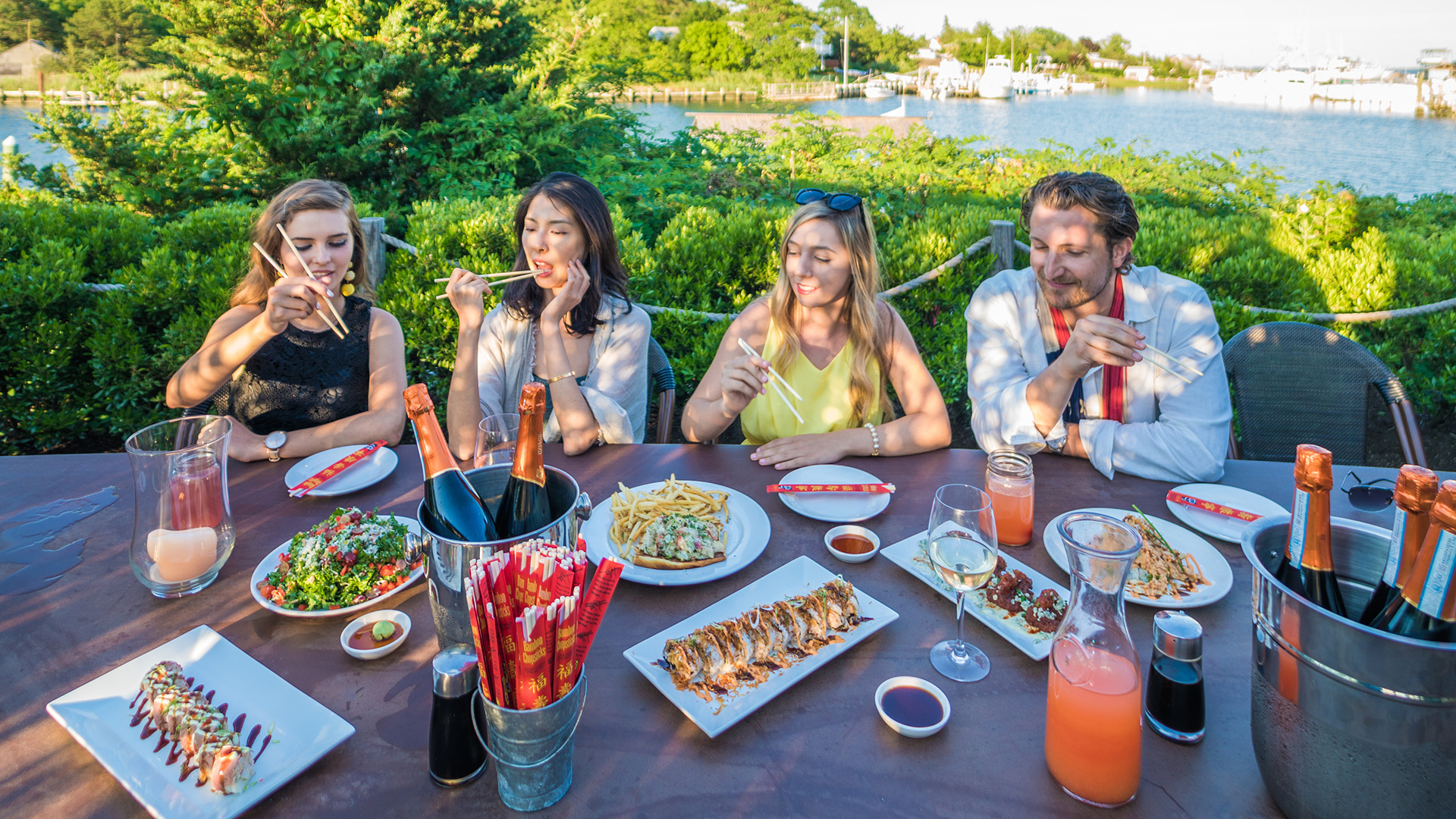 Outdoor dining on Long Island, New York