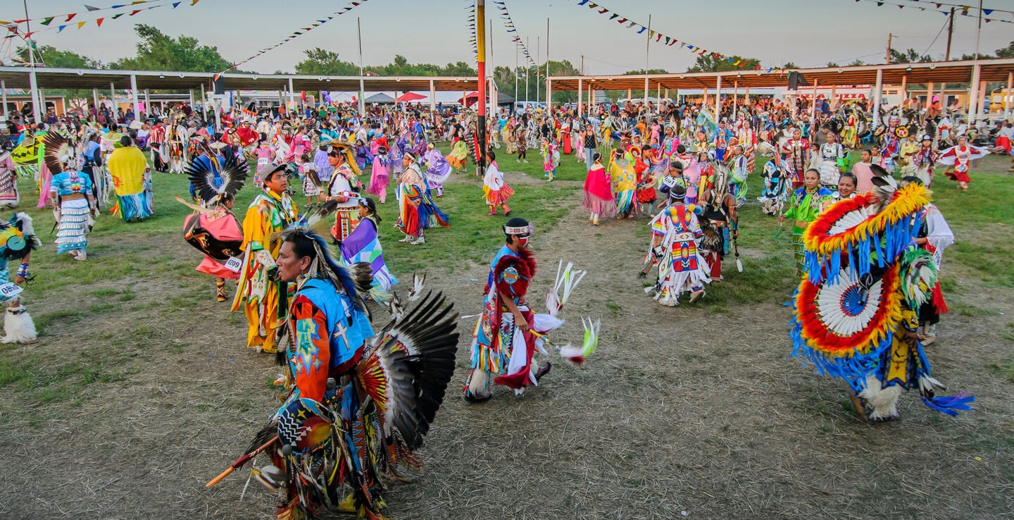 Traditional dancing at a pow wow in South Dakota