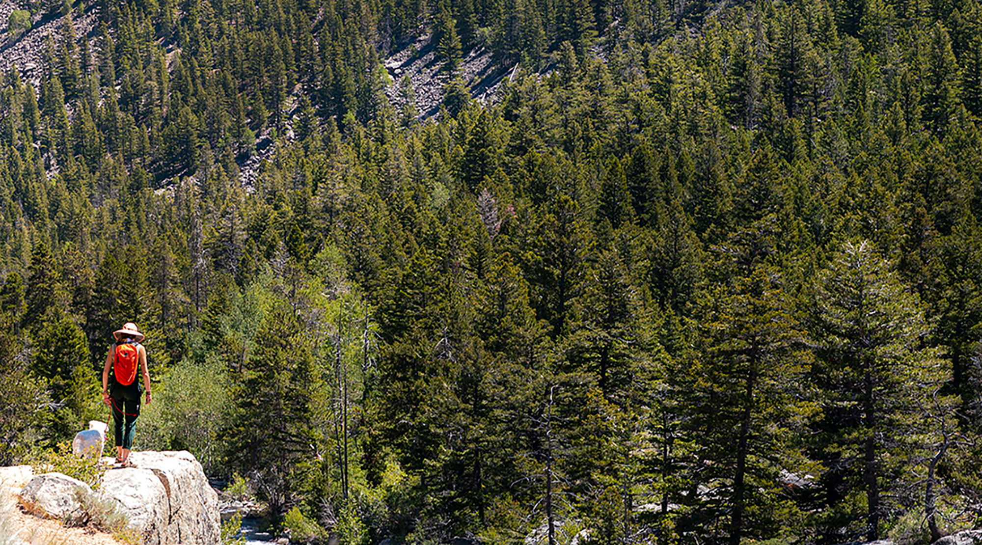 Hikers on the Popo Agie Falls Trail near Lander, Wyoming; Credit: Katie Boue