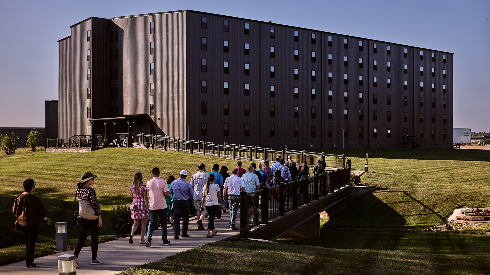 Tour outside Lux Row Distillers in Bardstown, Kentucky