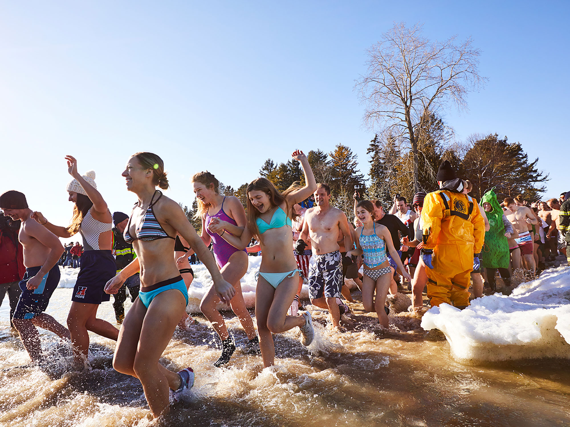 New Year’s Day Polar Bear Club Swim in Door County, Wisconsin