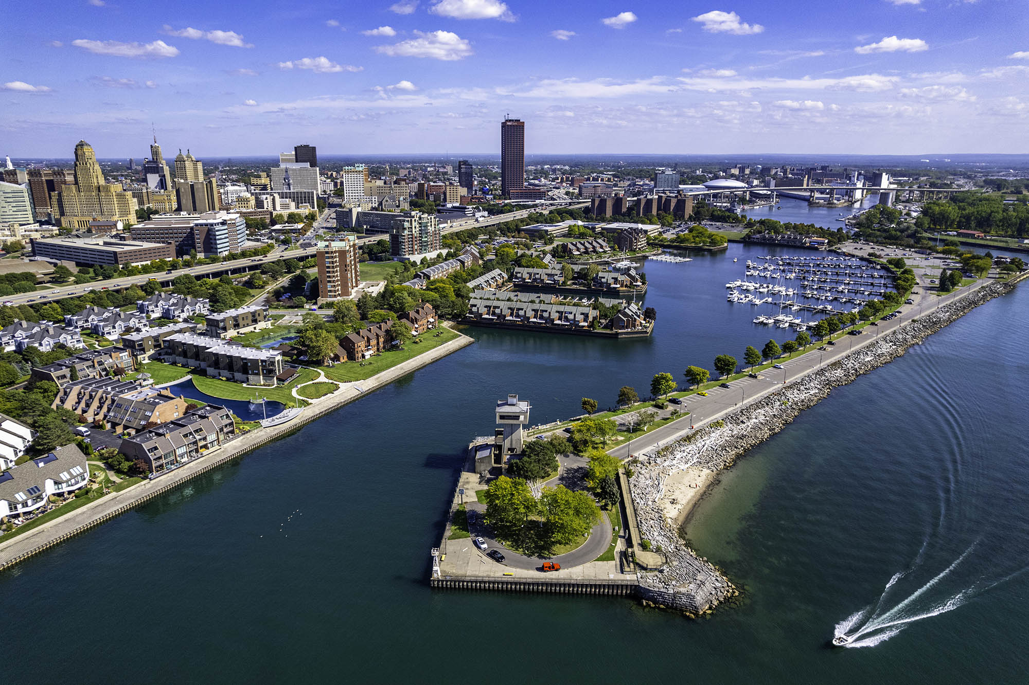 Aerial view of Erie Basin Marina in Buffalo, New York; Credit: Matthew Digati