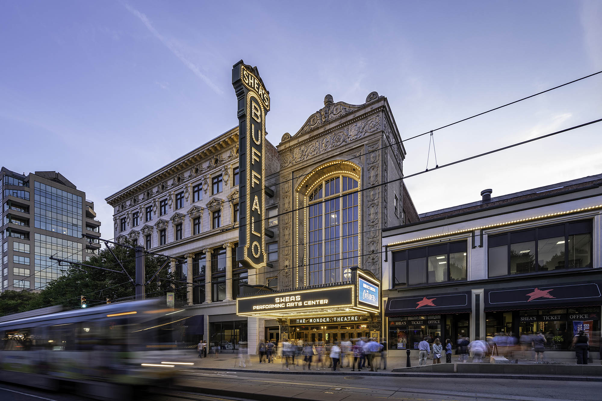 Exterior of Shea’s Buffalo Theatre in Buffalo, New York; Credit: Matthew Digati
