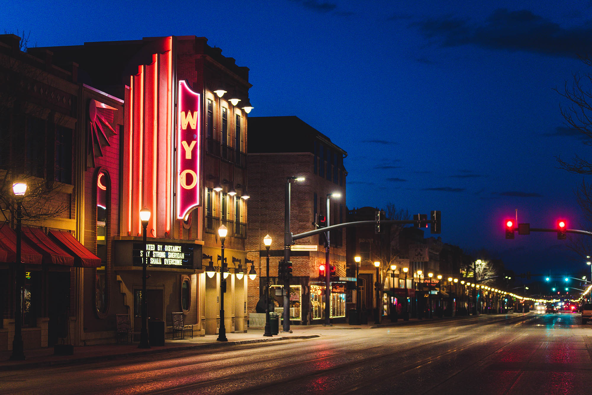 The historic WYO Theater in downtown Sheridan, Wyoming; Credit: Sheridan Travel & Tourism