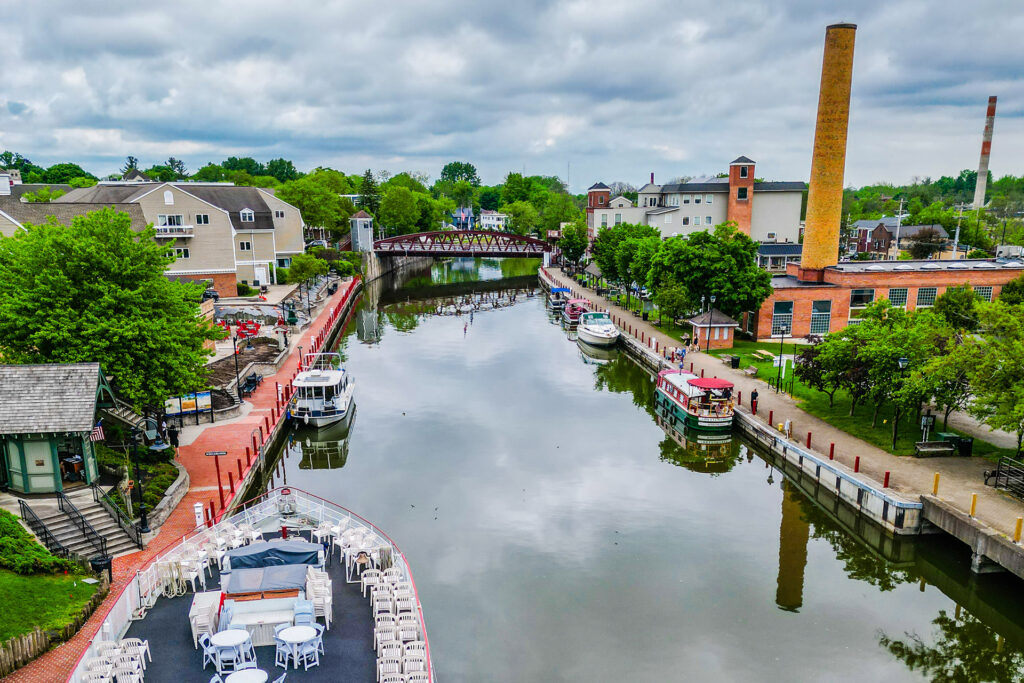 The Erie Canal in Fairport near Rochester, New York
