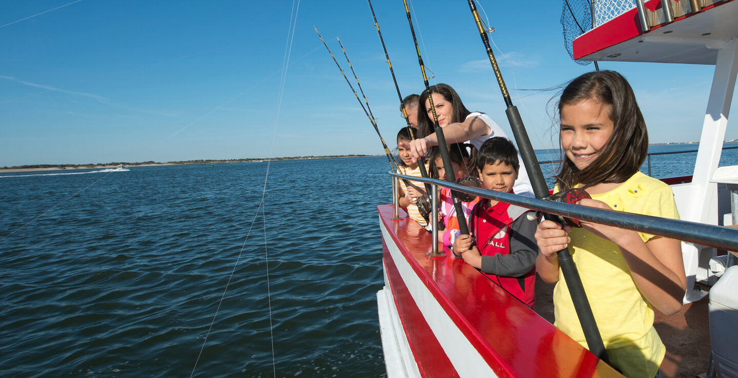 Charter fishing at Captree State Park in Bay Shore, New York; Credit: NYSDED