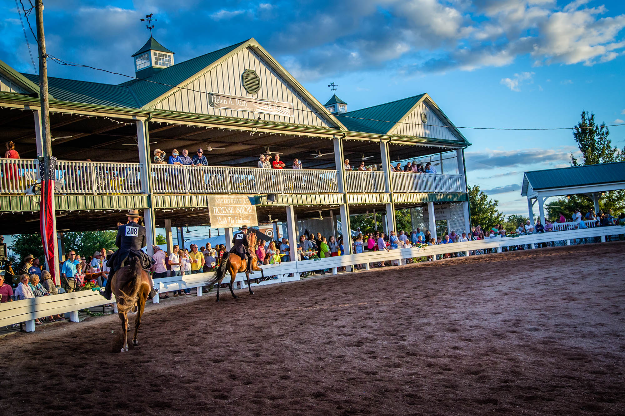 An arena horse show in Shelby, Kentucky