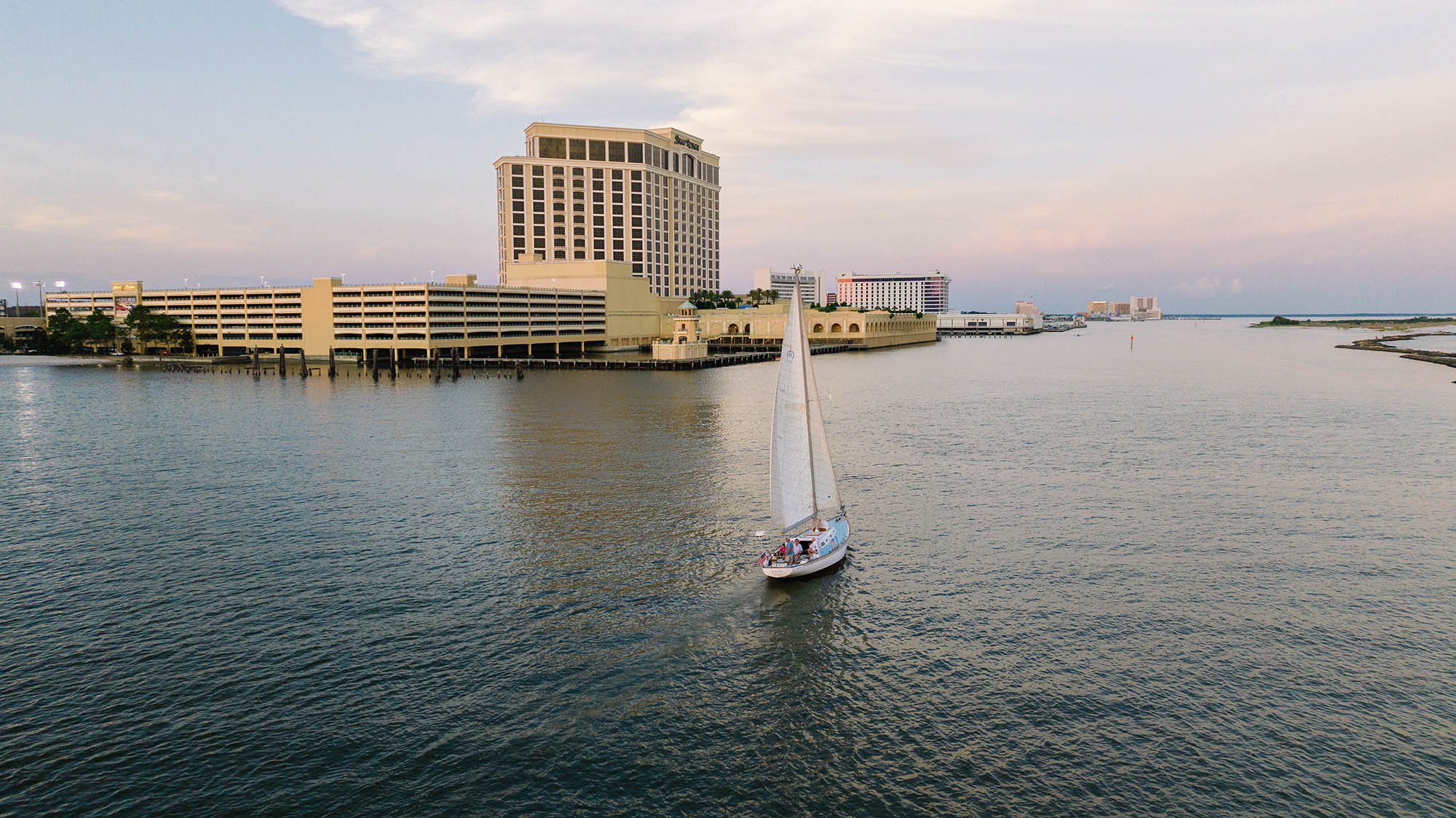Sailing past Beau Rivage in Biloxi, Mississippi; Credit: Coastal Mississippi