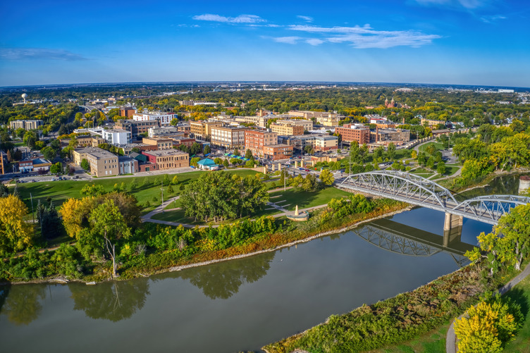 Aerial view of Grand Forks, North Dakota
