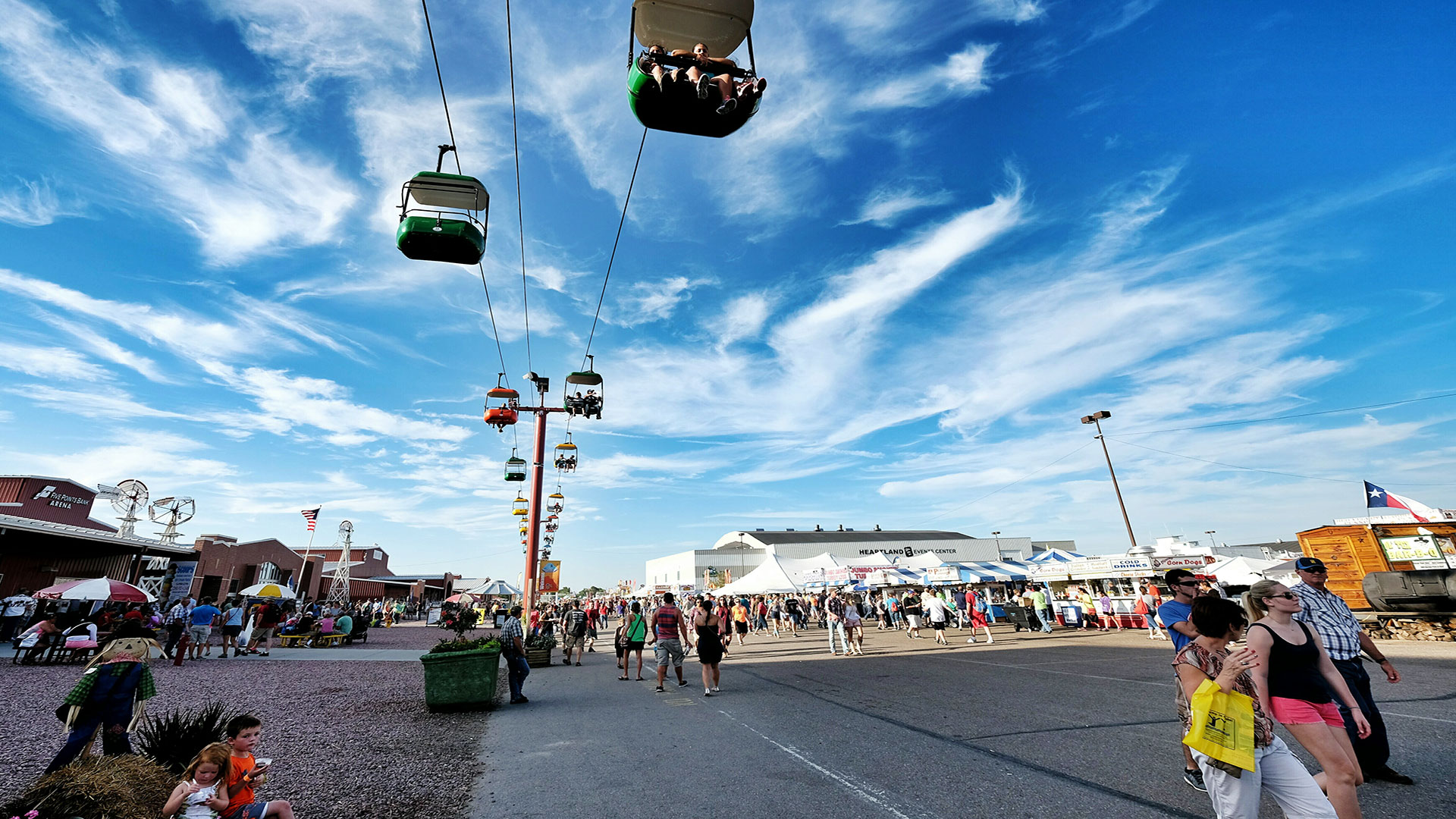 The Sky Lift carrying visitors above the Nebraska State Fair in Grand Island