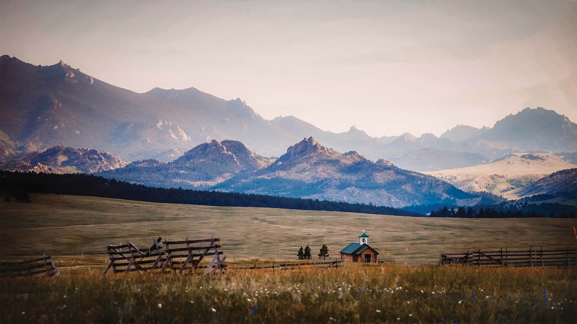 The historic Esterbrook Community Church in Converse County, Wyoming