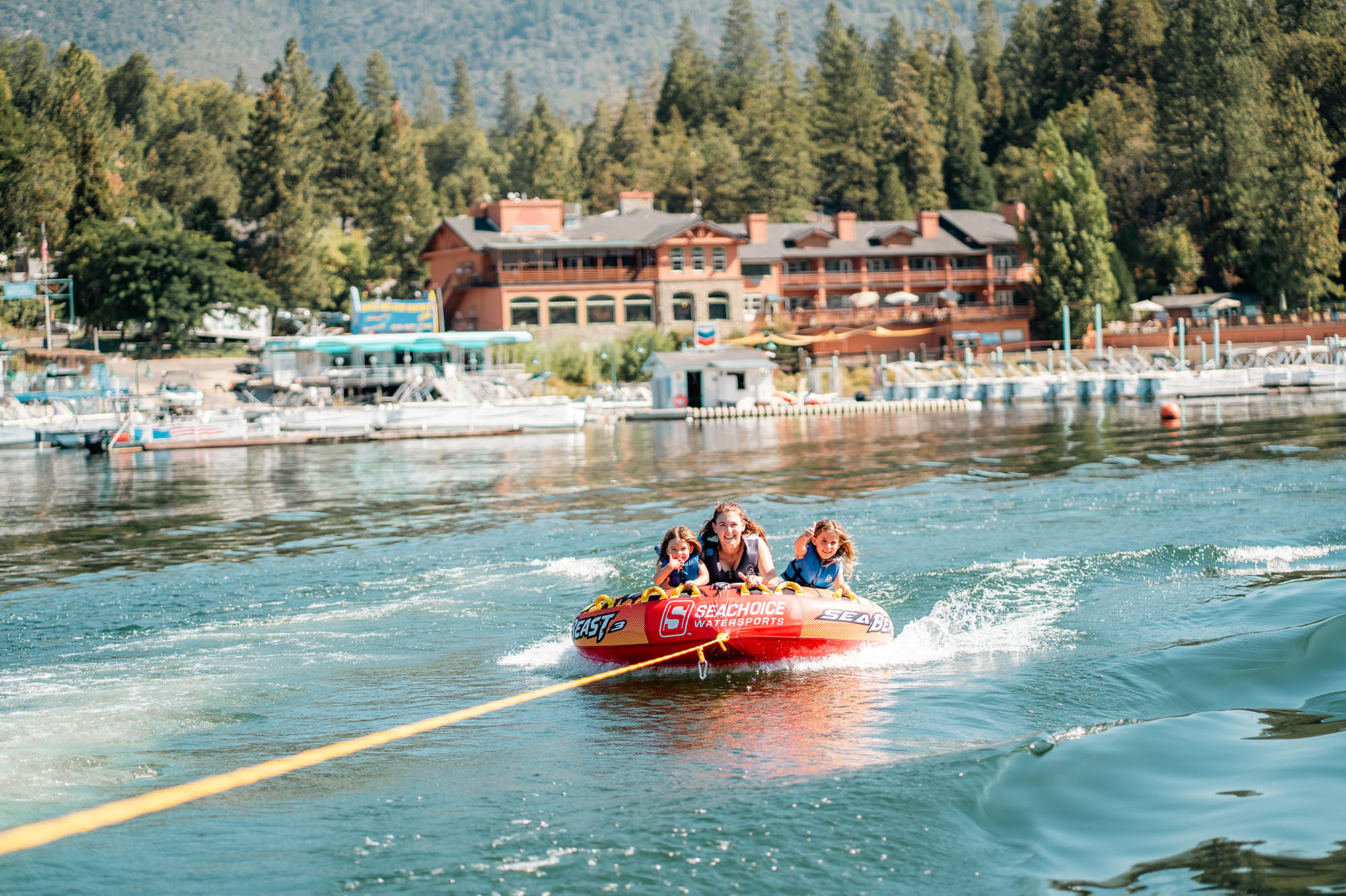 Tubing in Bass Lake, California
